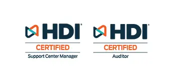 HDI サポートセンターマネージャーとHDI認定オーディタのロゴ