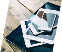 資産管理の対象となるタブレット、スマートフォン等の写真